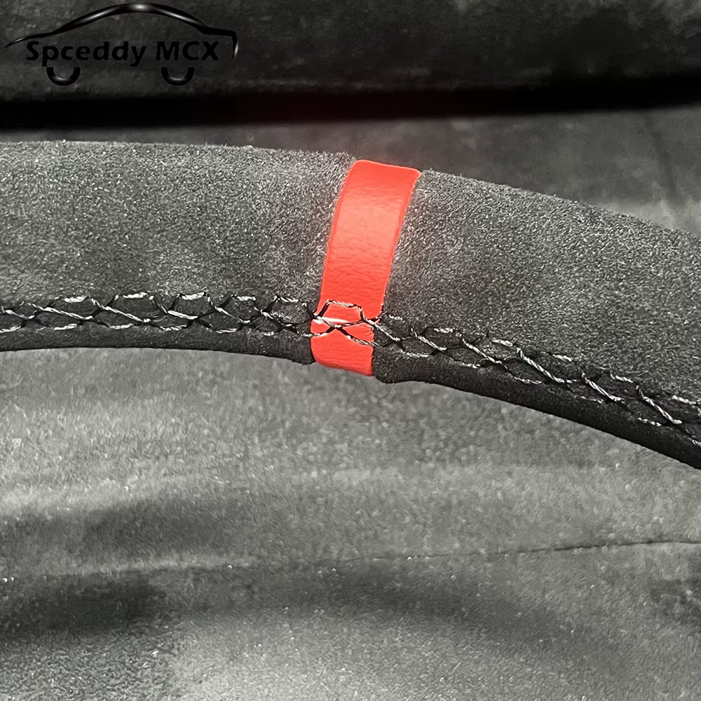 Volante racing deep dish 350mm piel-carbono rojo Compatible BMW E46 Golf MK5 - imagen 4