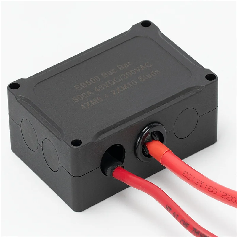 AB56-500A Dura barra colectora marina 48V cubierta roja para yate - imagen 3