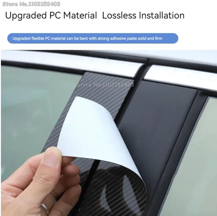 8 Uds postes de pilar de coche molduras de puertas y ventanas pegatina compatible con Nissan Qashqai J11 2016 2017 2018 2019 2020-2022 negro brillante - imagen 4