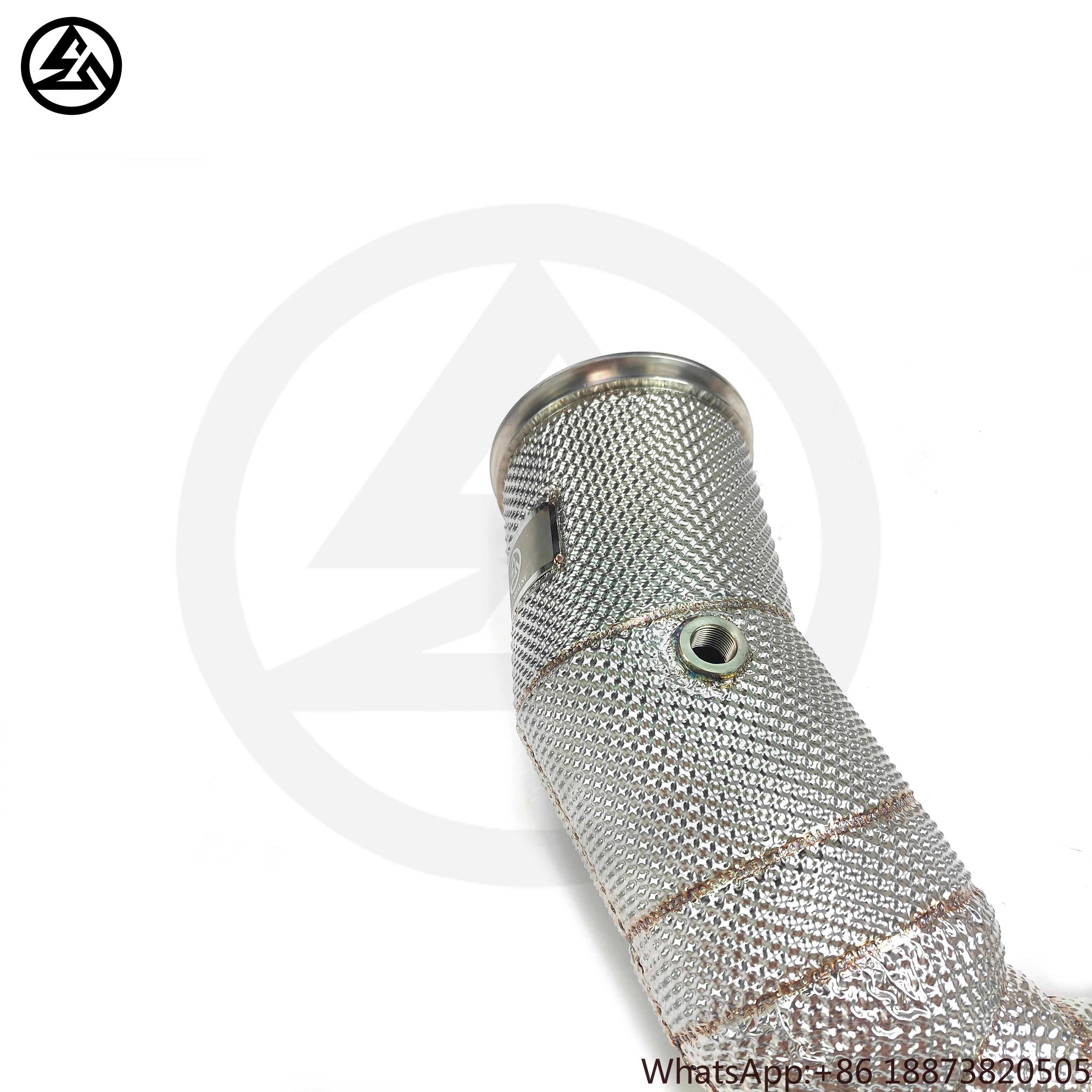 Escape bajante SS304 para Porsche Cayenne Turbo 4.0T con catalizador y protector térmico - imagen 5