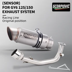 Escape completo para moto GY6 125/150 con silenciador de 51 mm