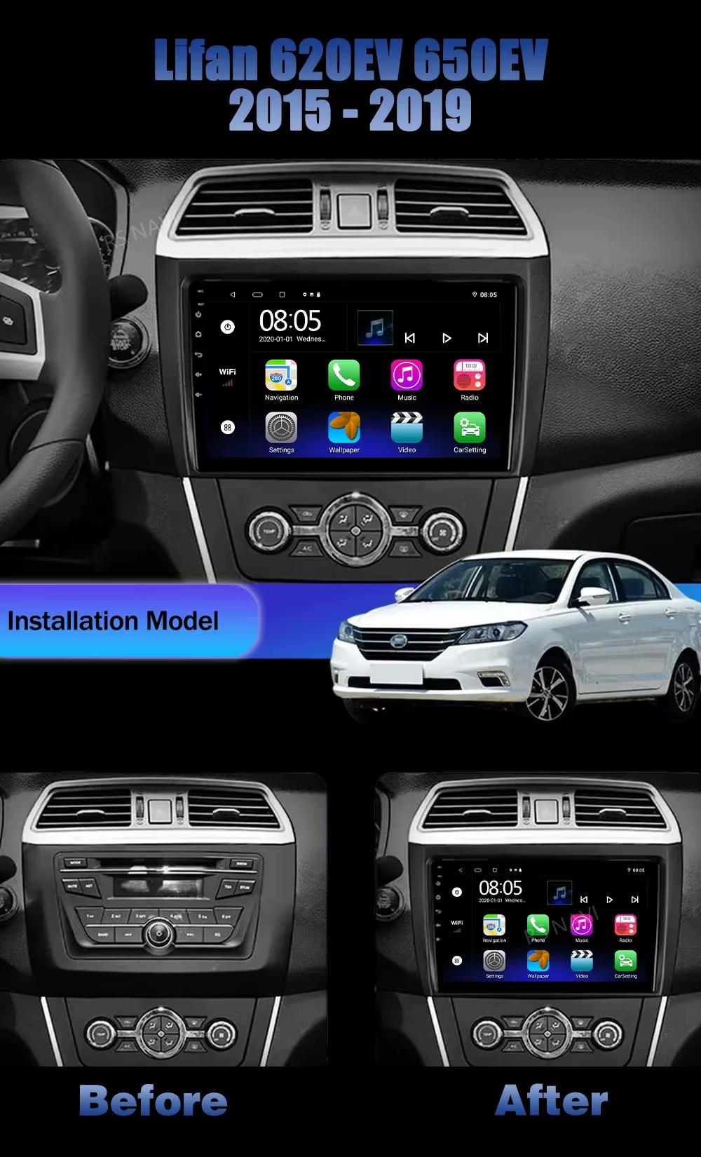 Radio RSNAVI para Lifan 620EV y 650EV