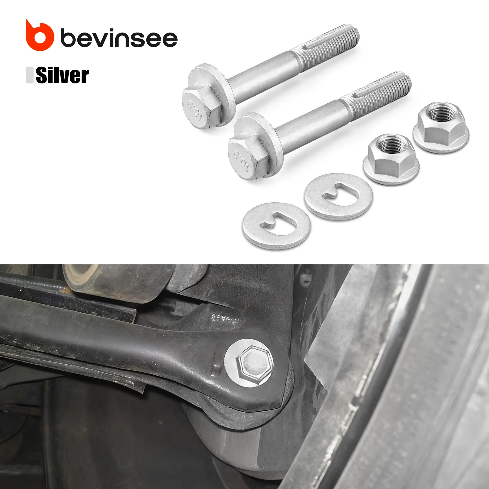 BEVINSEE Perno excéntrico de caída trasera para BMW E36/E46