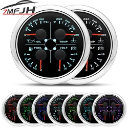 Medidor 4 en 1 85 mm: combustible, aceite, temperatura y voltaje