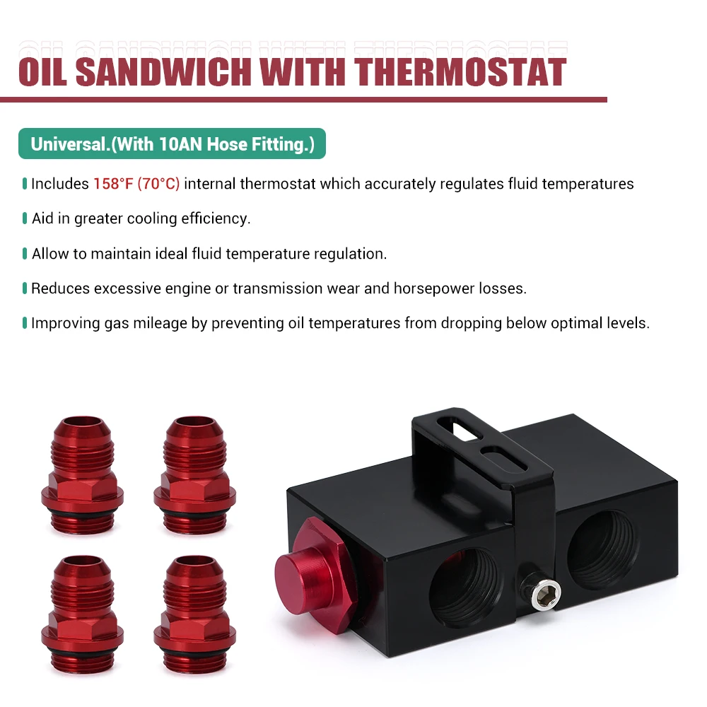 Adaptador sándwich de aceite AN10 con termostato y filtro - imagen 2