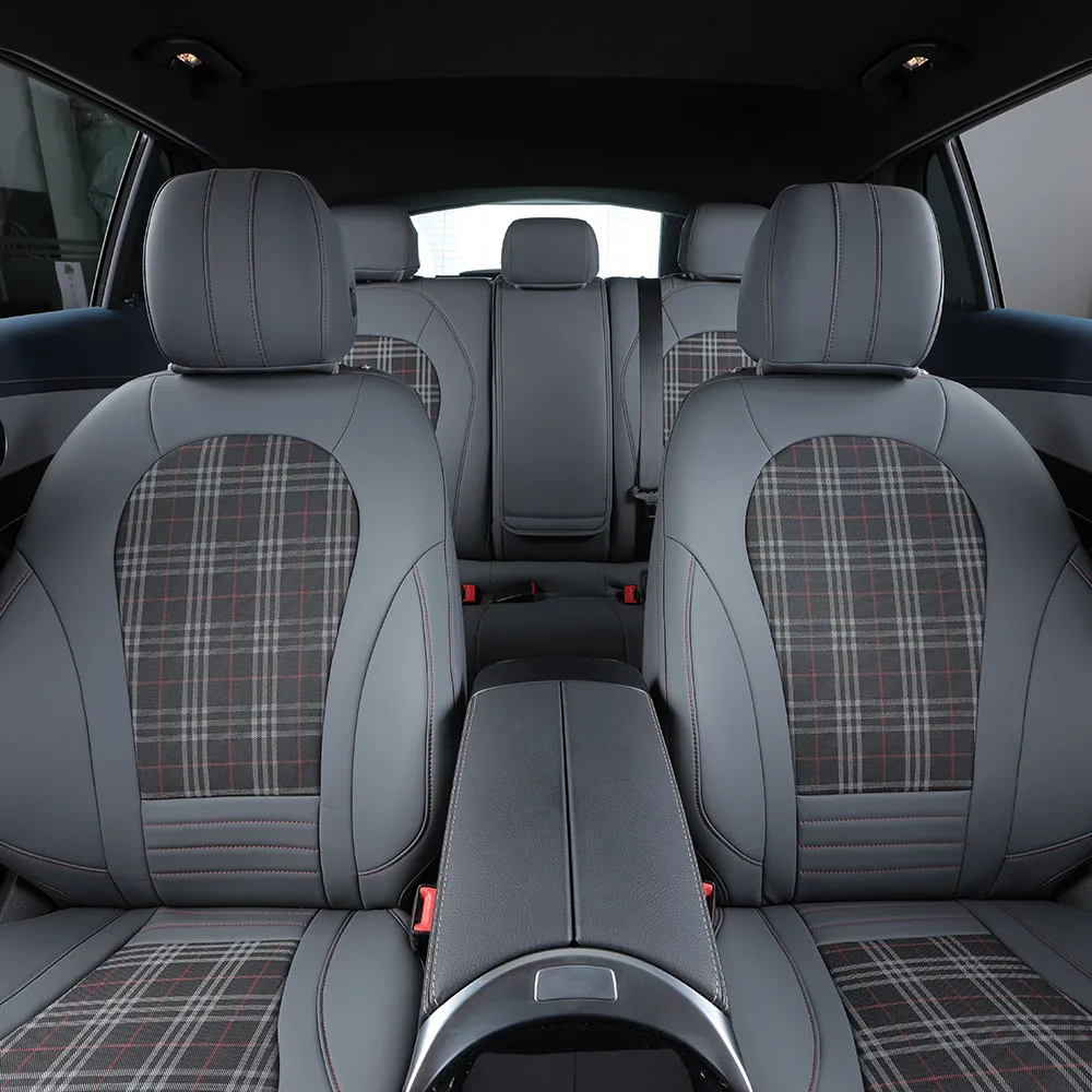 Cojín de asiento gris de tela para interior del coche - imagen 5