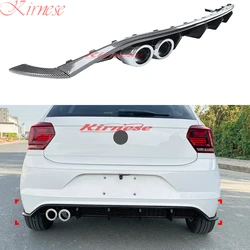 Difusor trasero labio parachoques VW Polo MK6 2019 estilo carbono