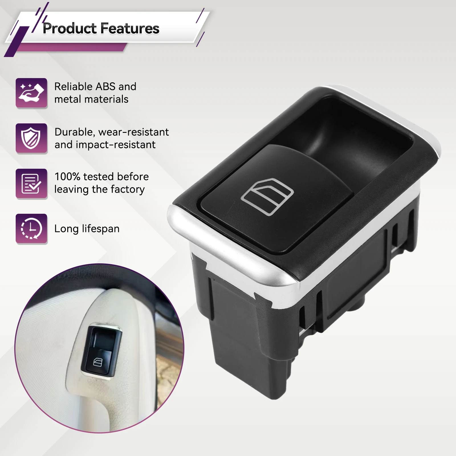Interruptor ventana pasajero Mercedes Clase C E GLK W204 W212 W166 - imagen 4