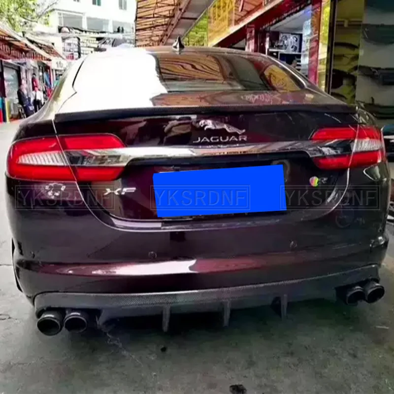 Para Jaguar XF Sport parachoques trasero difusor labio Real fibra de carbono alerón divisor cuerpo Kit 2009 2010 2011 2012 2013 2014 2015 - imagen 2
