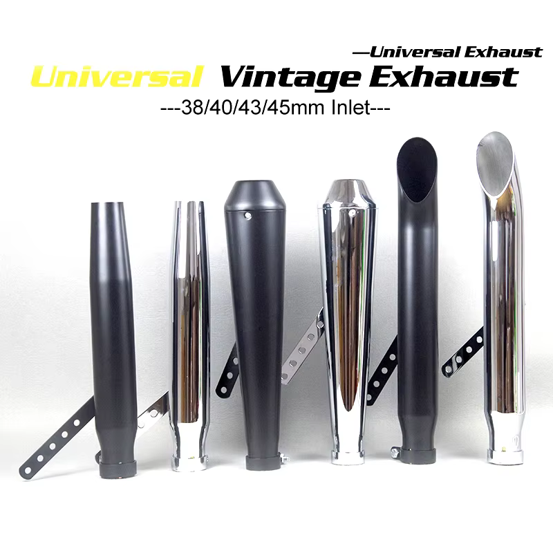 Silenciador de escape universal retro para moto CG125 y SR400