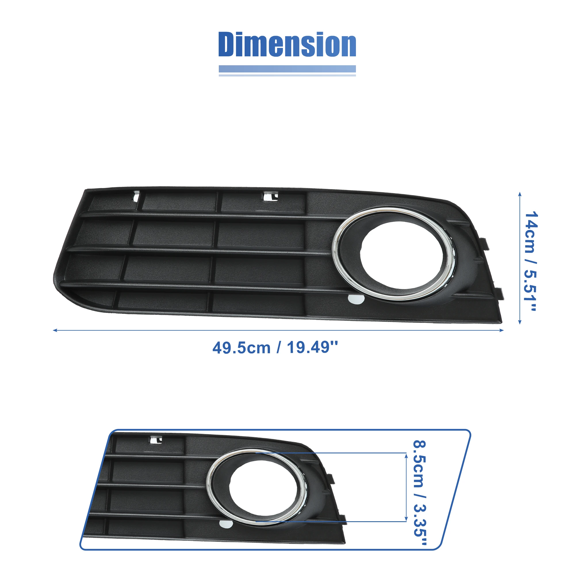 X Autohaux 8KD 807 681 01C 8KD 807 682 01C cubierta de rejilla de luz antiniebla delantera izquierda del lado derecho del conductor para Audi A4 09-12 - imagen 4