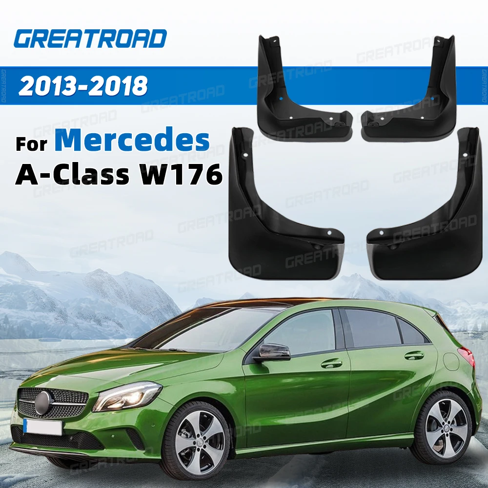 Juego de protectores contra salpicaduras para Mercedes Clase A W176 2013-2018 2014 2015 2016 2017, guardabarros, accesorios para automóviles, 4 Uds.