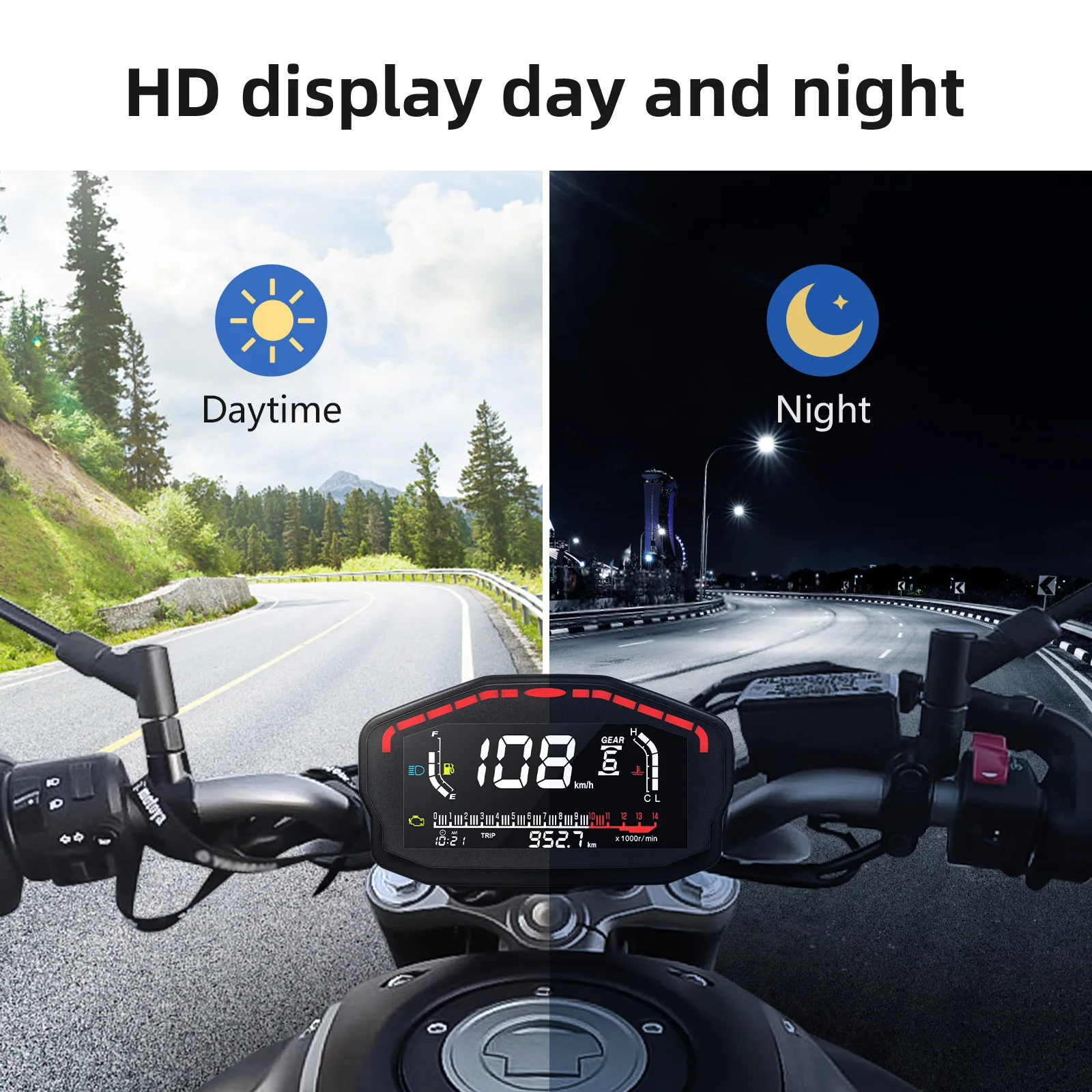 Velocímetro digital universal para moto Honda, Ducati y Kawasaki - imagen 3