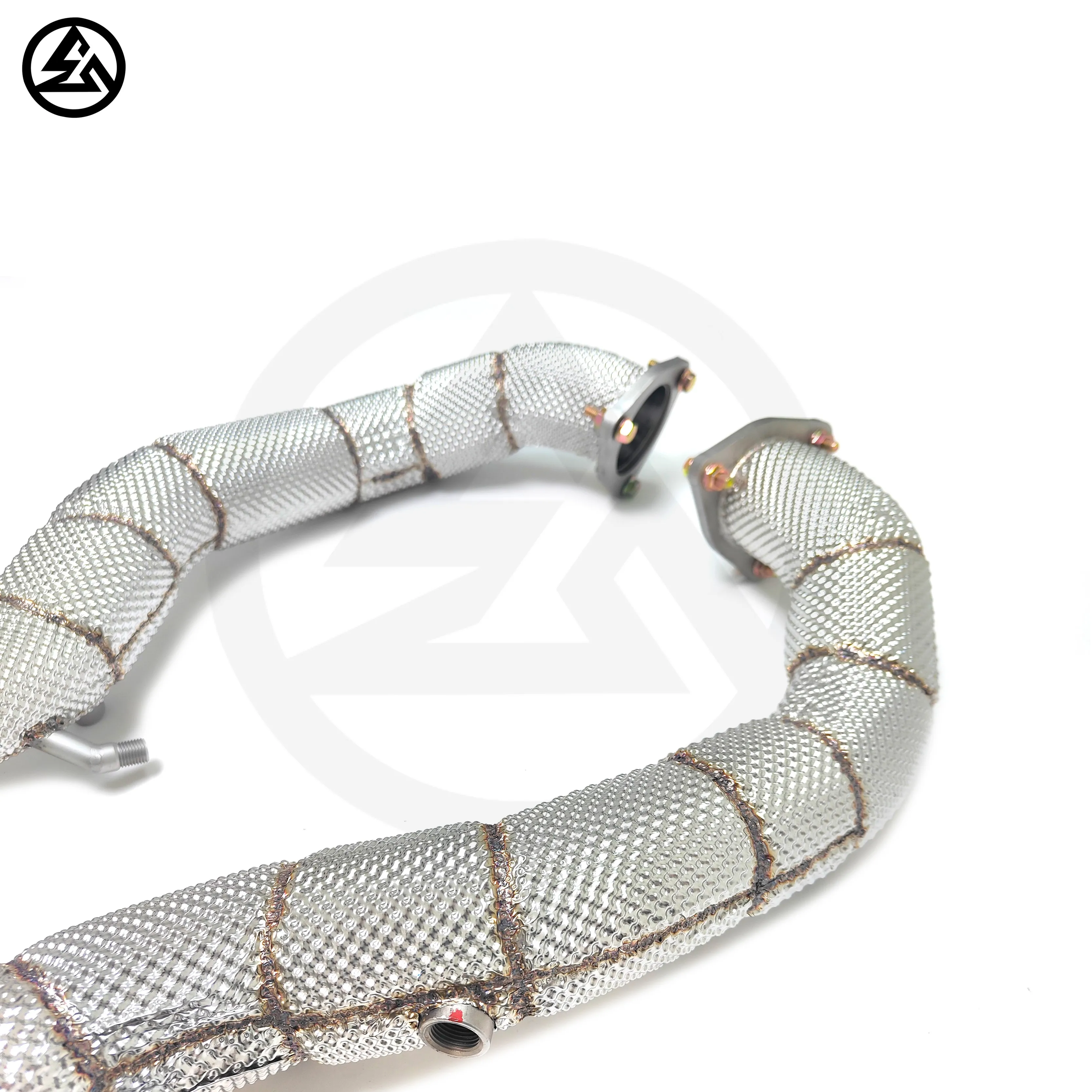 Tubo de bajada de coche de carreras ODM para Porsche 718 Cayman GT4 RS 4.0L con sistema de escape de protección térmica - imagen 2