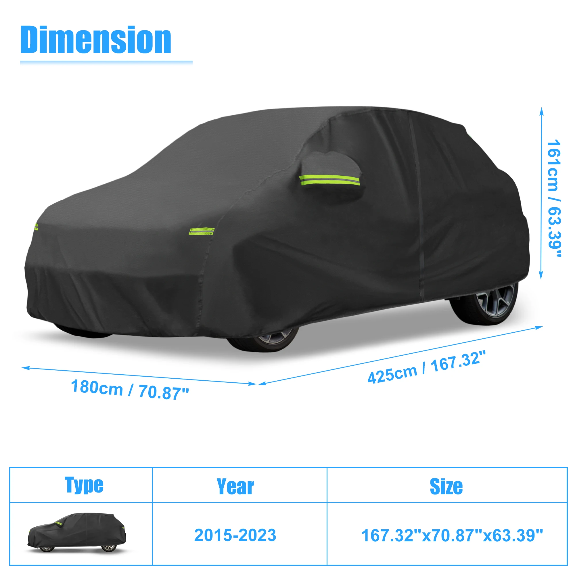 X Autohaux Funda impermeable para Fiat 500X 2015-2023 - imagen 5