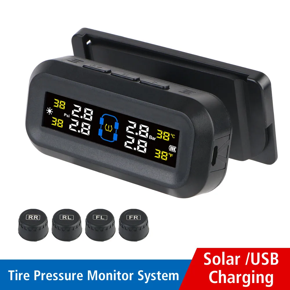 Monitor TPMS LCD para coche con temperatura y presión de neumáticos