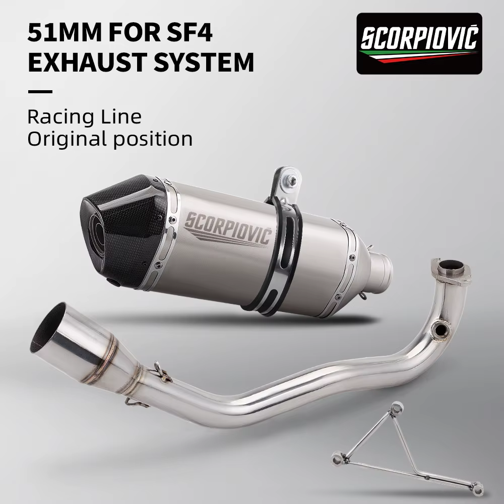 Silenciador de escape de acero inoxidable para Peugeot Speedfight 4