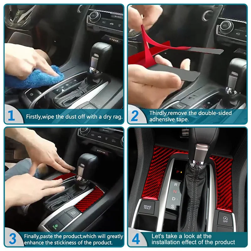 Embellecedor palanca cambio fibra carbono roja – Mercedes C W204 - imagen 4