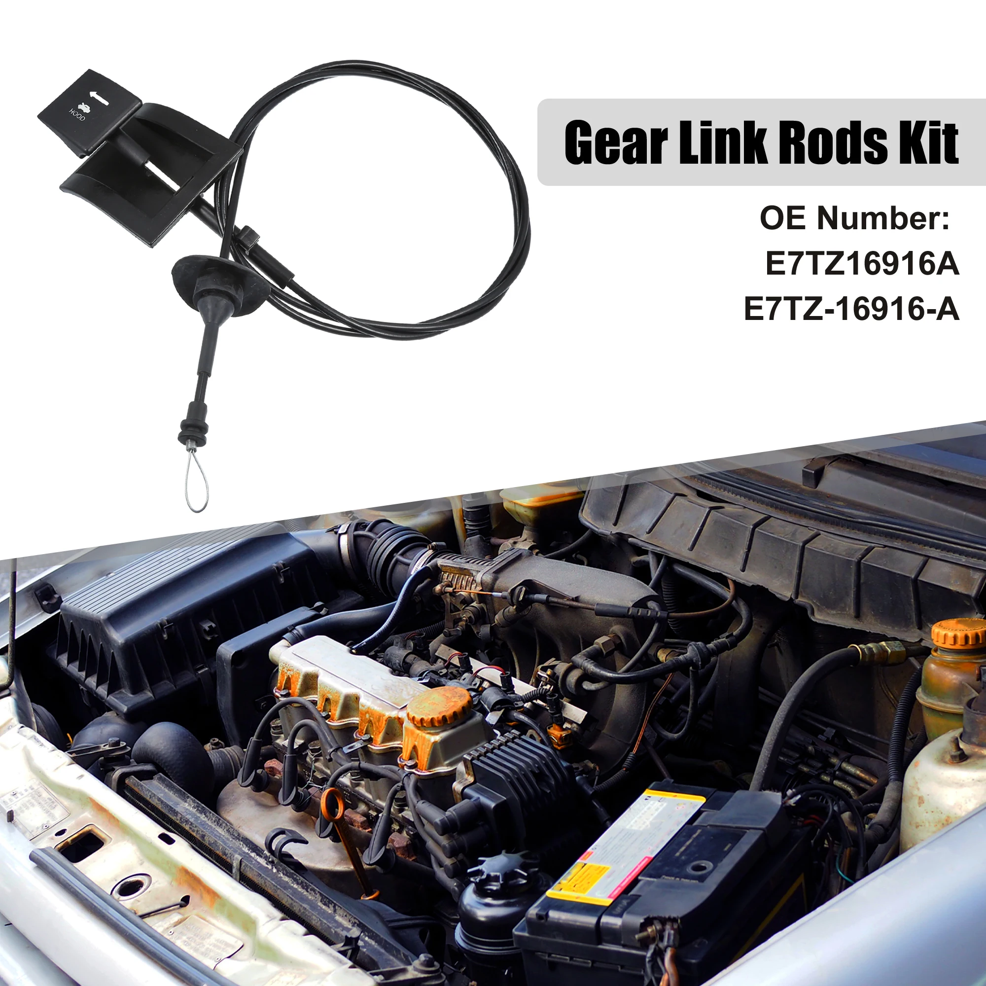UXCELL E7TZ16916A Cable de apertura del capó Ford F-150 1987-1991