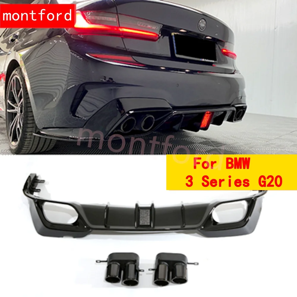 Difusor trasero labio BMW Serie 3 G20 Sport 330i M340i negro 2019-2023