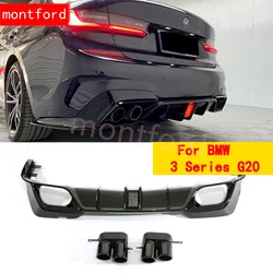 Difusor trasero labio BMW Serie 3 G20 Sport 330i M340i negro 2019-2023