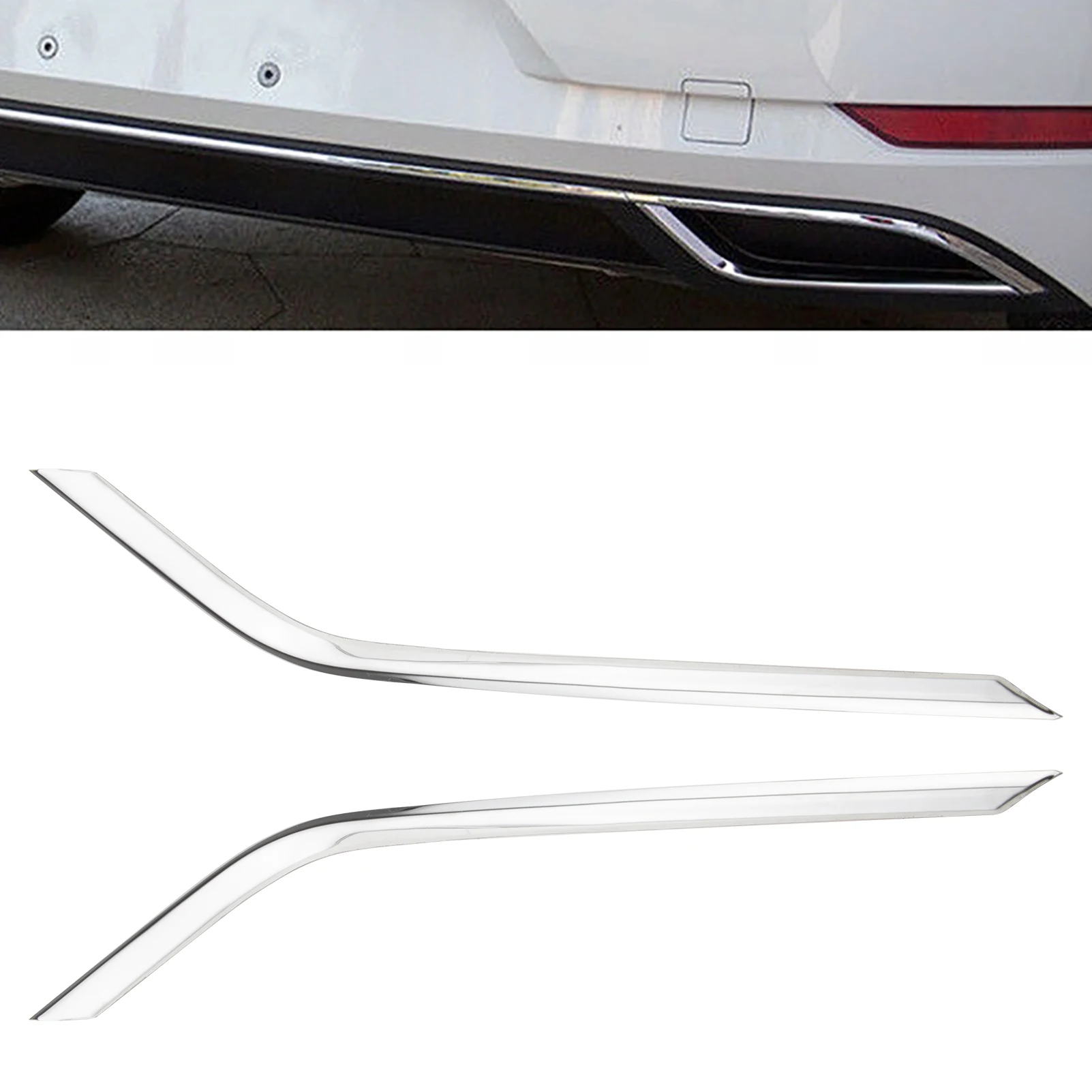 Molduras de parachoques trasero cromadas para Golf Mk7