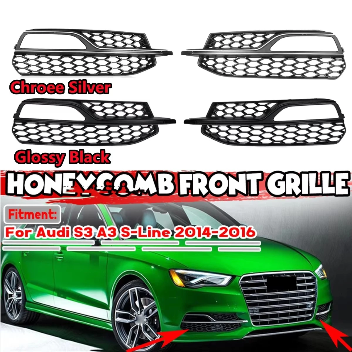 Rejillas antiniebla delanteras Audi A3 S line/S3 2014-2016