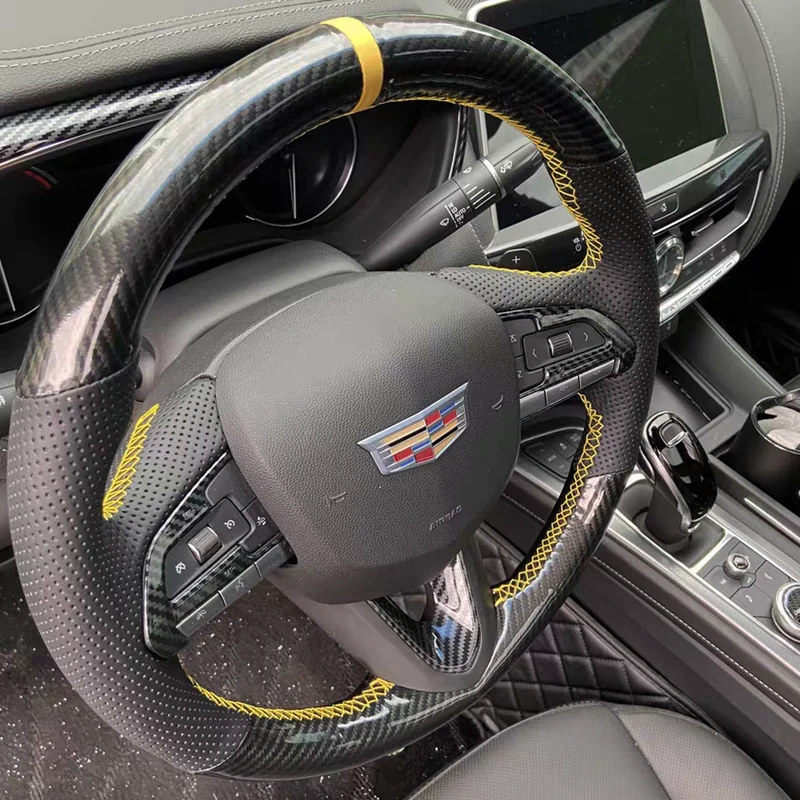 Funda volante cuero carbono Cadillac CT5 XT5 XTS CT6 - imagen 2