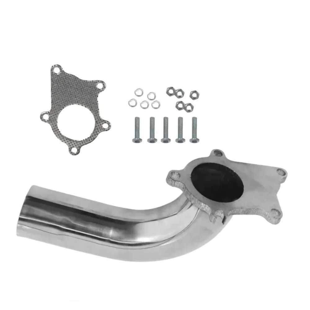 Tubo salida turbo acero inoxidable 2,5" 5 pernos 90º – Compatible T3/T4 T04E - imagen 2