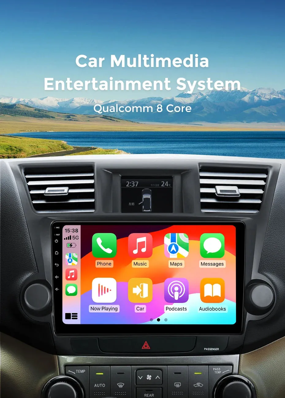 Interfaz táctil del Android 15 Carplay en coche