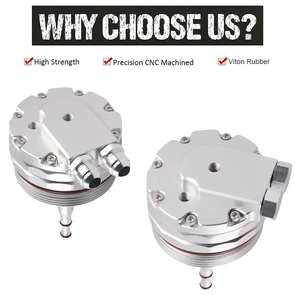 Tapa Filtro Aceite BMW M52 M54 M56 con Puertos AN10 y Sensores - imagen 2