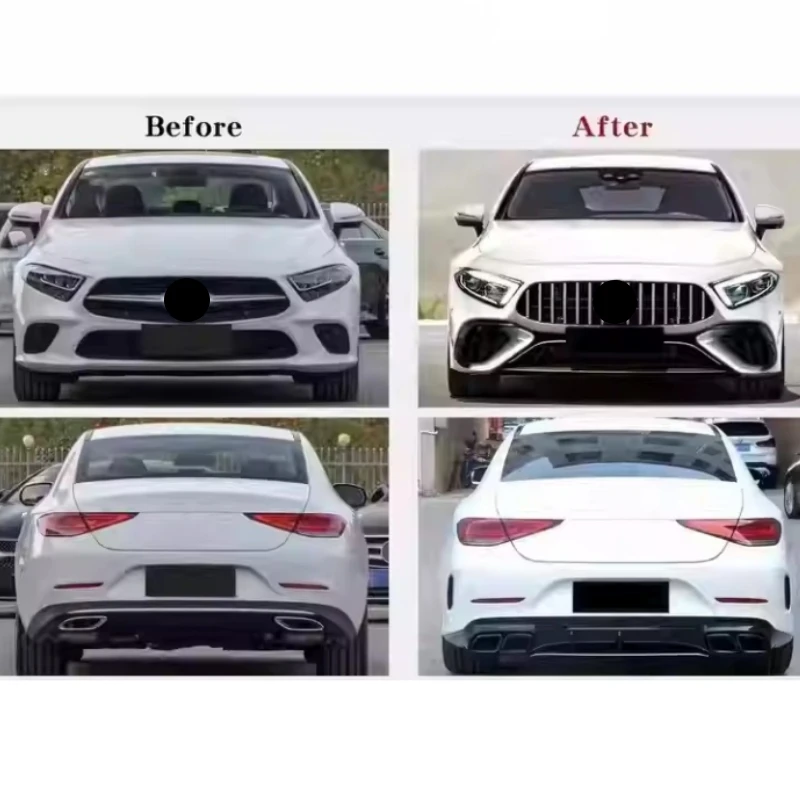 Kit de carrocería de coche para Mercedes Benz CLS W257 CLS260 CLS300 CLS350 19-23 rejilla de parachoques trasero delantero modificado labio trasero garganta trasera - imagen 2