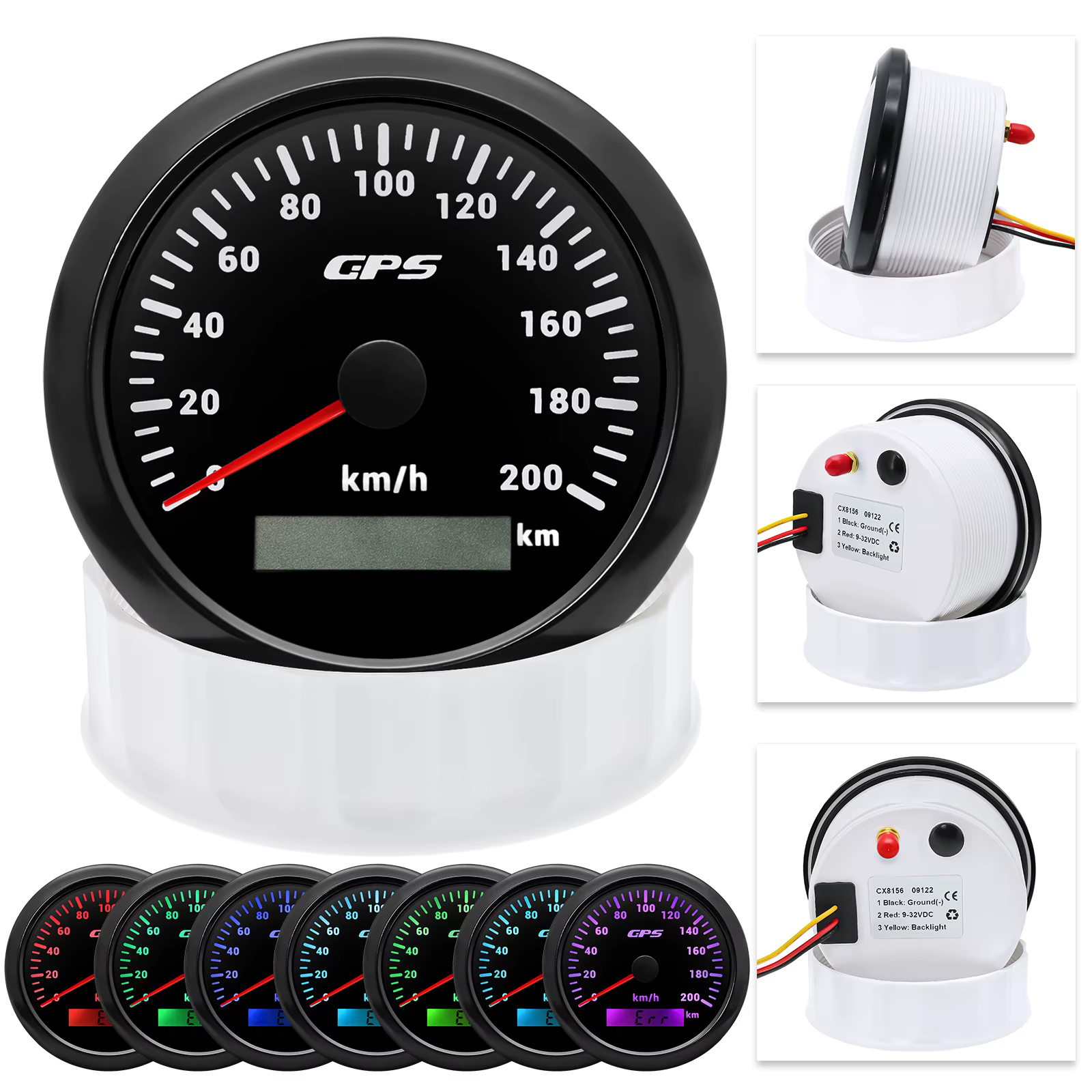Velocímetro GPS para coche y moto con antena y pantalla multicolor