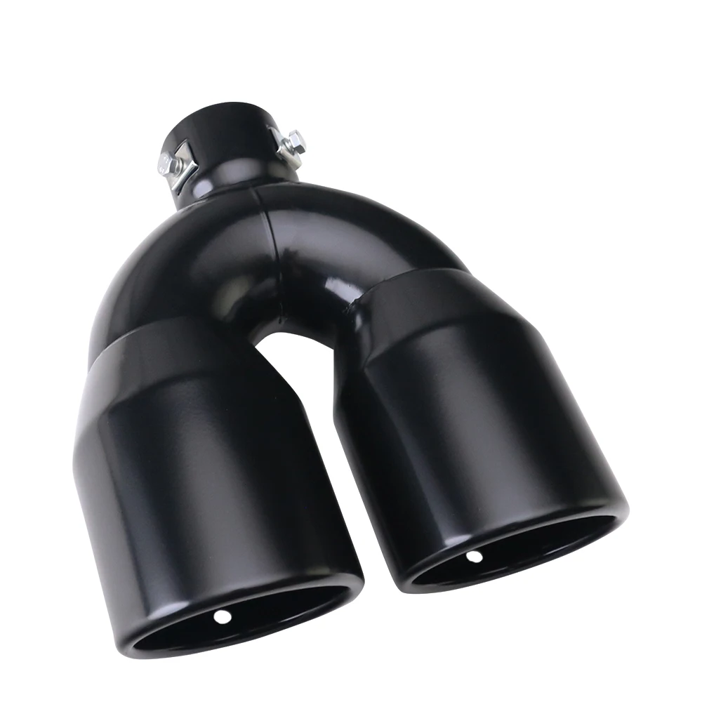 Terminales escape inoxidable doble 54-89 mm – Puntas redondas universales - imagen 4