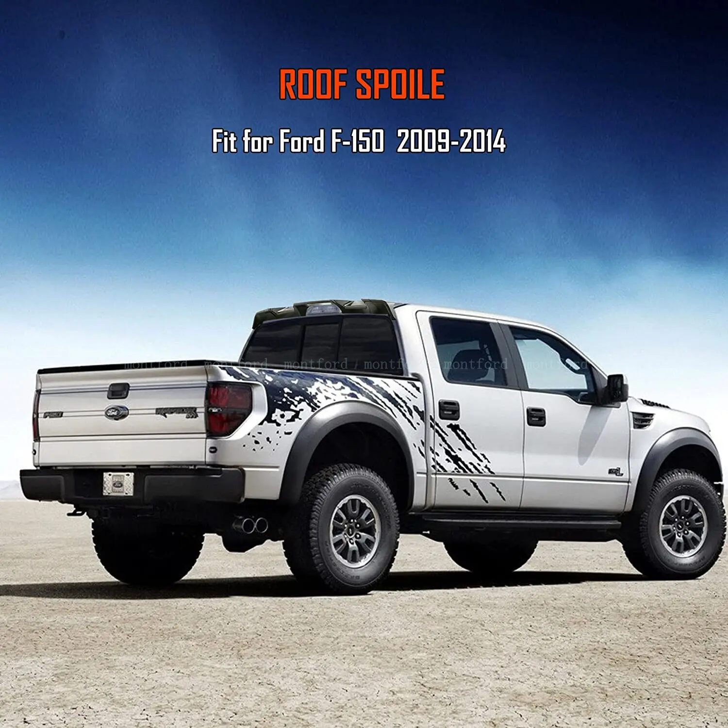 Alerón de techo trasero deportivo en ABS negro brillante – Ford F150 Raptor - imagen 5