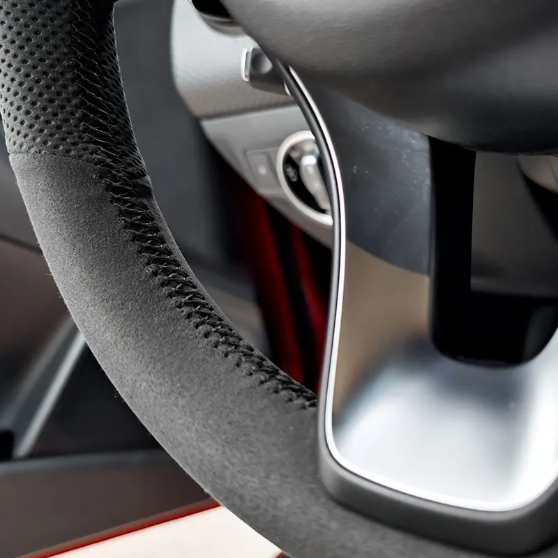 Protector volante gamuza rojo para Audi A3 A4 A6 S4 Seat Exeo - imagen 5