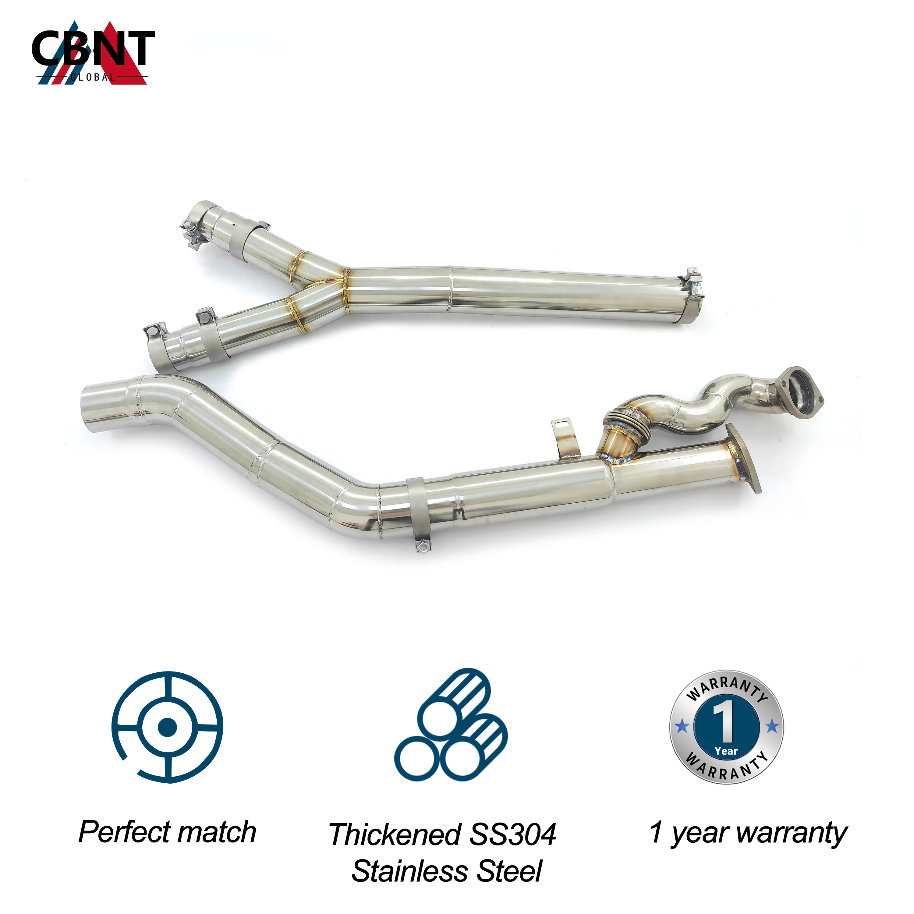 CBNT tubo medio de escape acero inox – BMW S58 M3 G80 M4 G82 M2 G87 - imagen 5