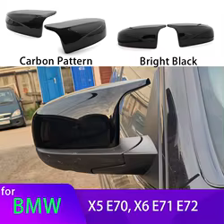 Capuchones espejo fibra carbono brillante para BMW X5 E70 X6 E71 2008-2013