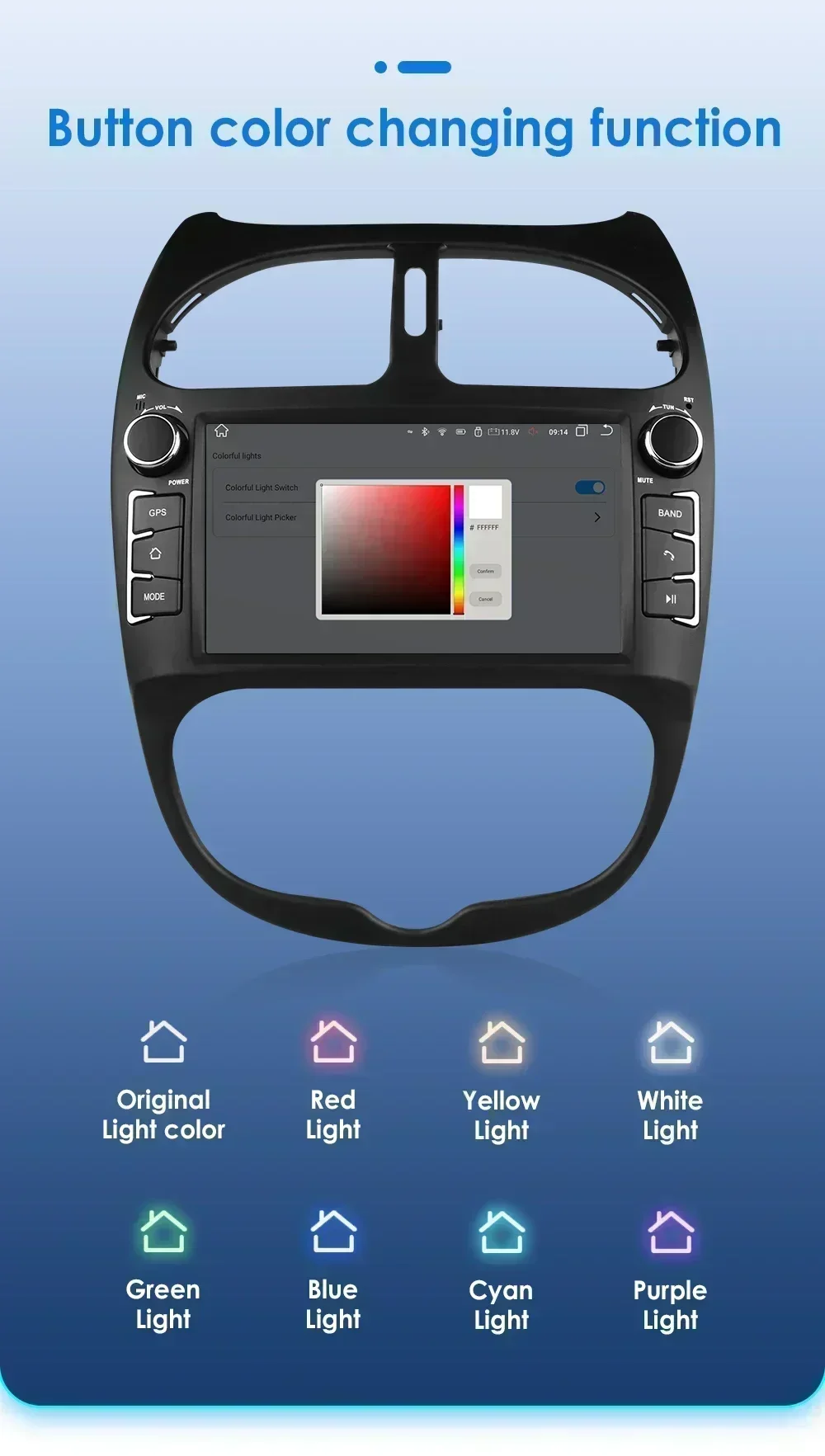 Autoradio Android 13 Hizpo 7862 2DIN GPS Peugeot 206 2000-2008 - imagen 5