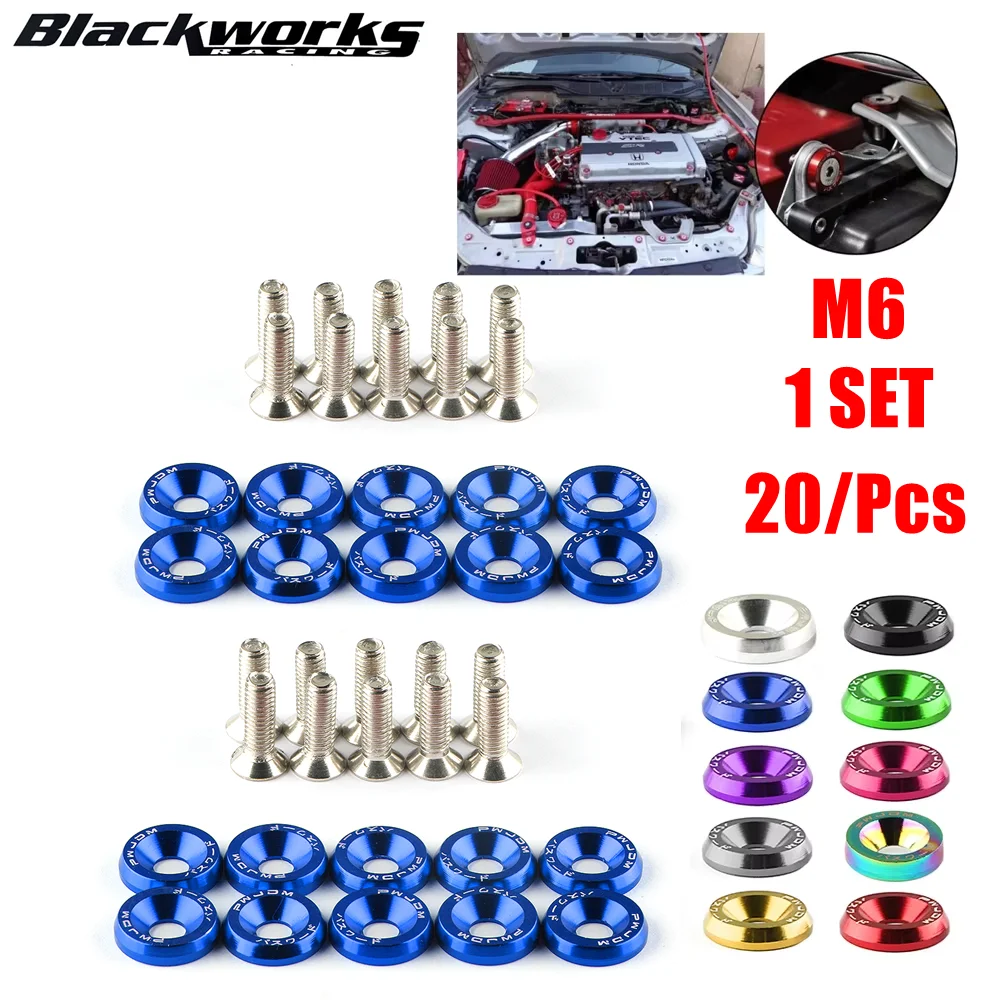 Tornillos cóncavos M6 JDM aluminio – Sujetadores hexagonales Honda