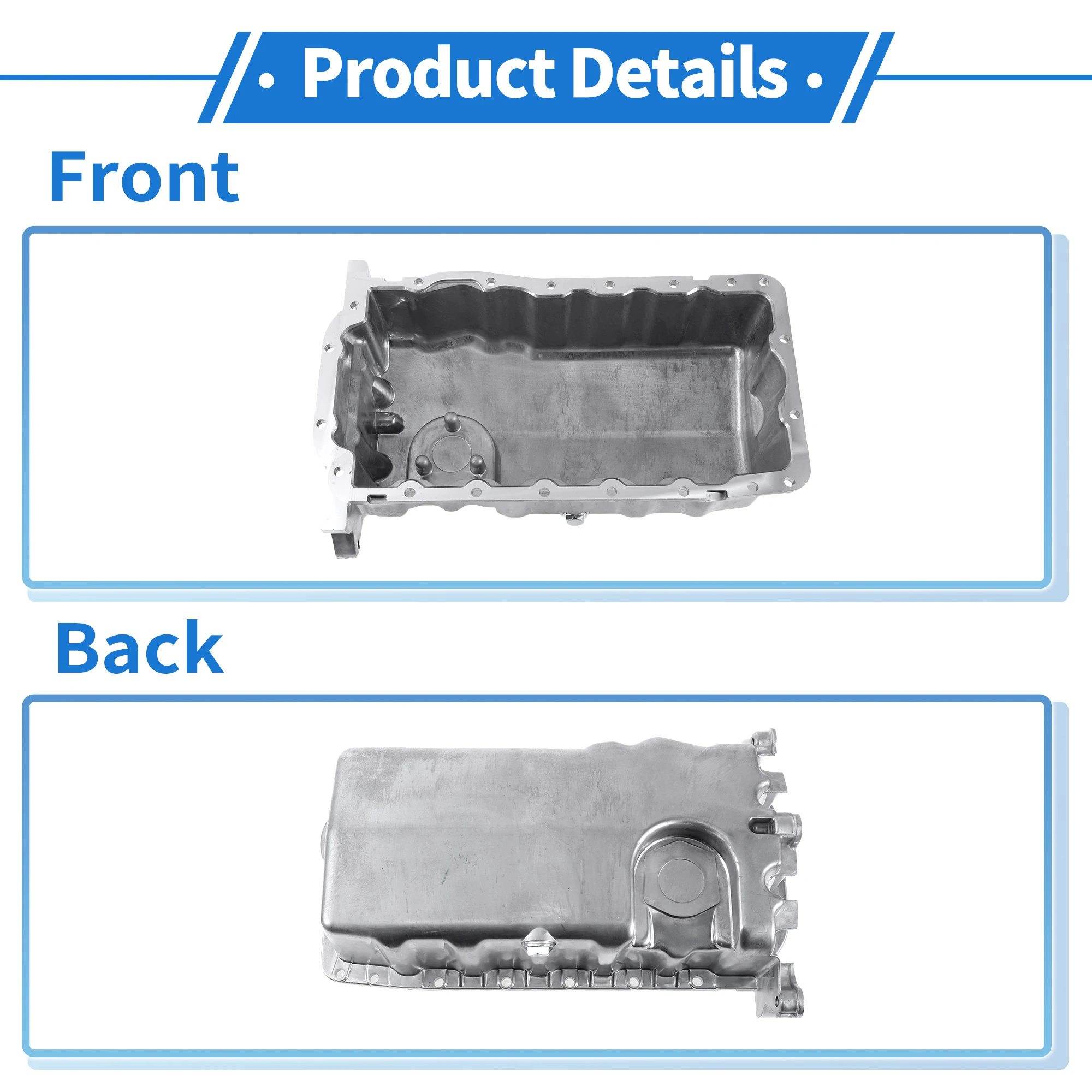 UXCELL 1 pieza No.038103603NA cárter de aceite de motor de coche para Volkswagen Jetta 1999-2005 para Volkswagen Beetle 1998-2006 de aluminio - imagen 4