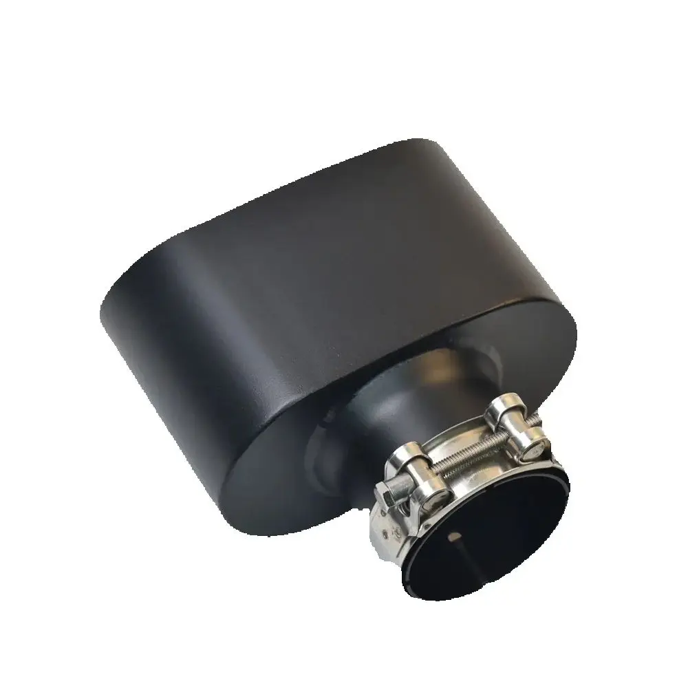 RE-silenciador automotriz elíptico de acero inoxidable, color negro mate, de gran diámetro, sistema de escape, boquilla Universal - imagen 5