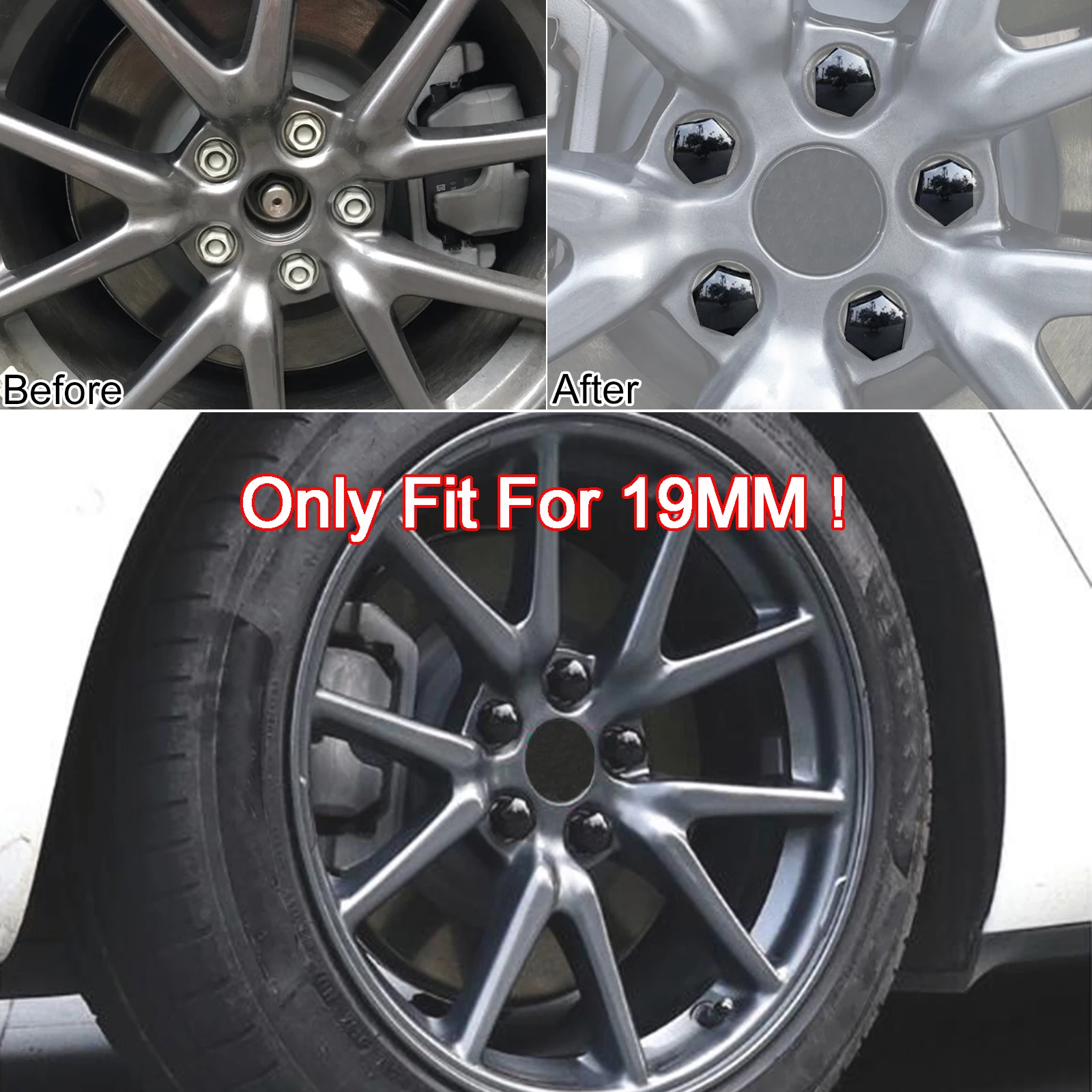 Tapones protectores para tuercas de rueda de 19 mm para coche - imagen 2