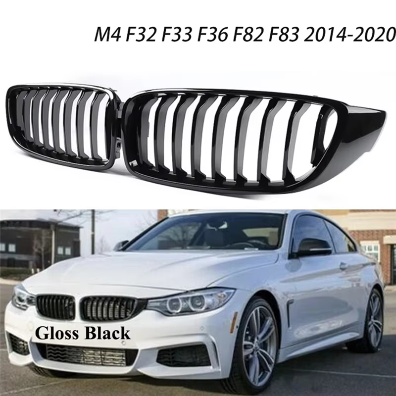 Riñones delanteros negros brillantes BMW Serie 4 F32/F33/F36 y M4 - imagen 4