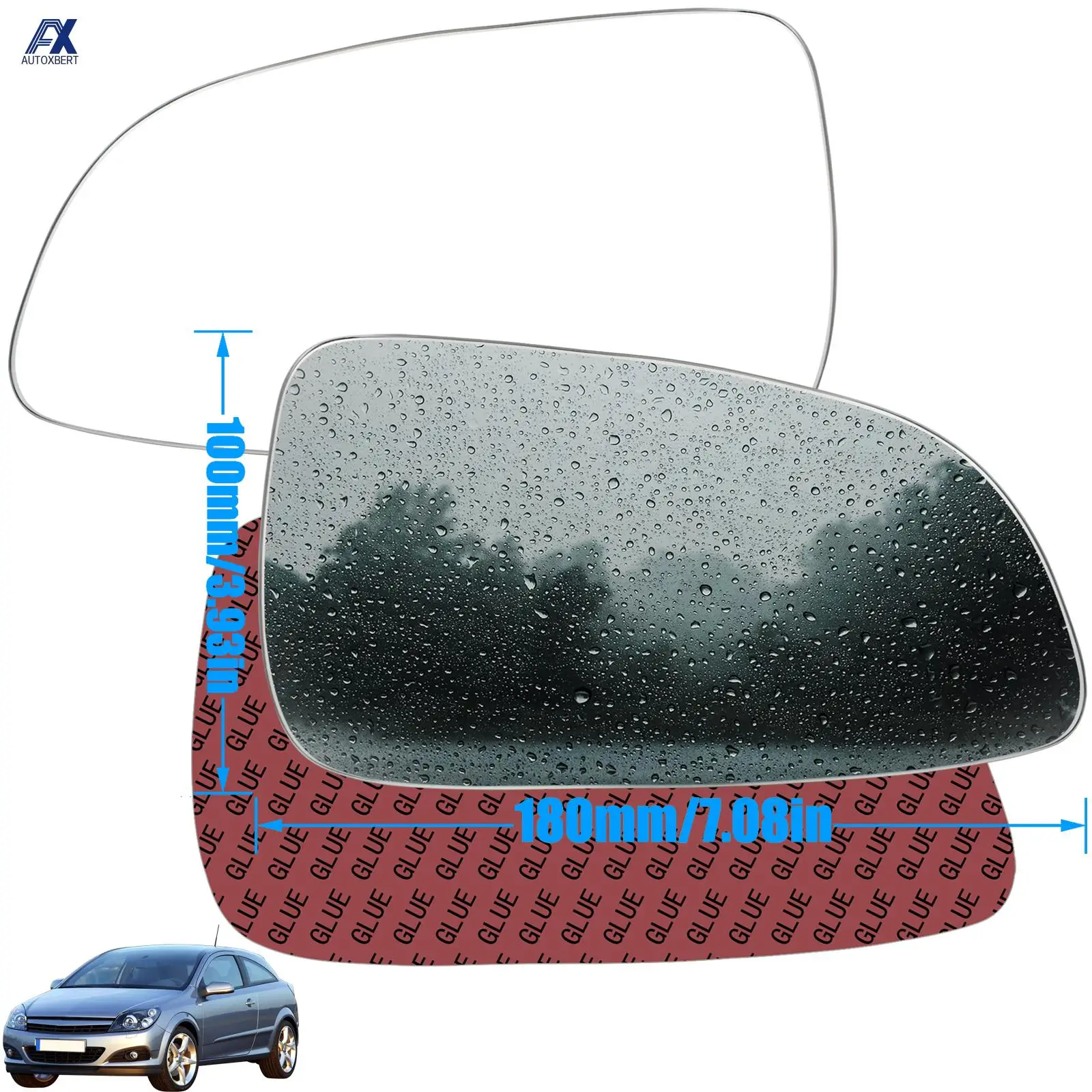 Cristal adhesivo para retrovisor convexo – Opel/Vauxhall Astra H