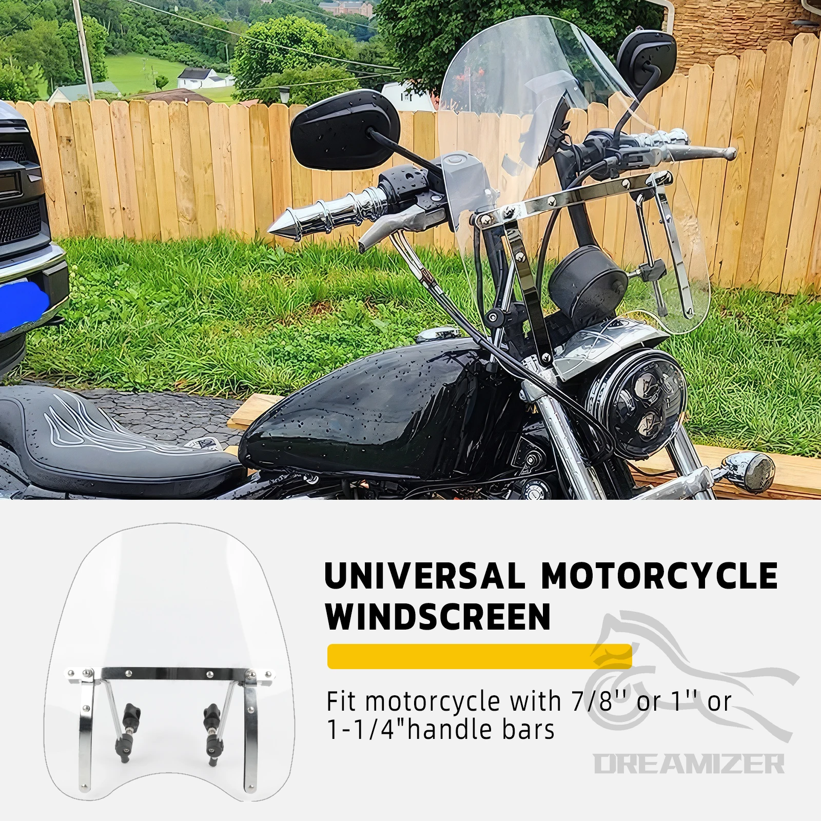 Deflector de manillar universal para moto 7/8 y 1 pulgada - imagen 2