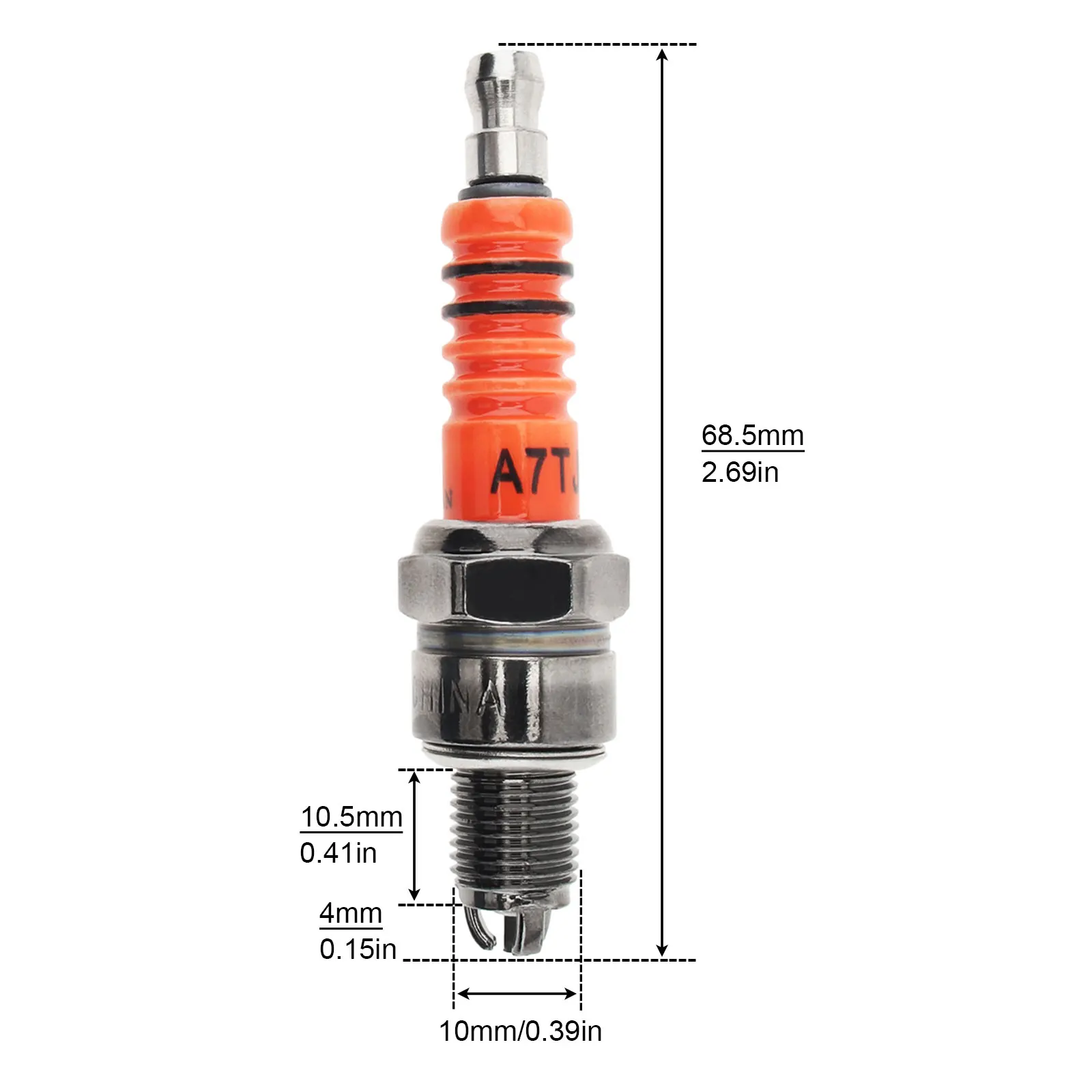 Boquilla de bujía modificada A7TJC 69 mm para motor GY6 de scooter y moto - imagen 2