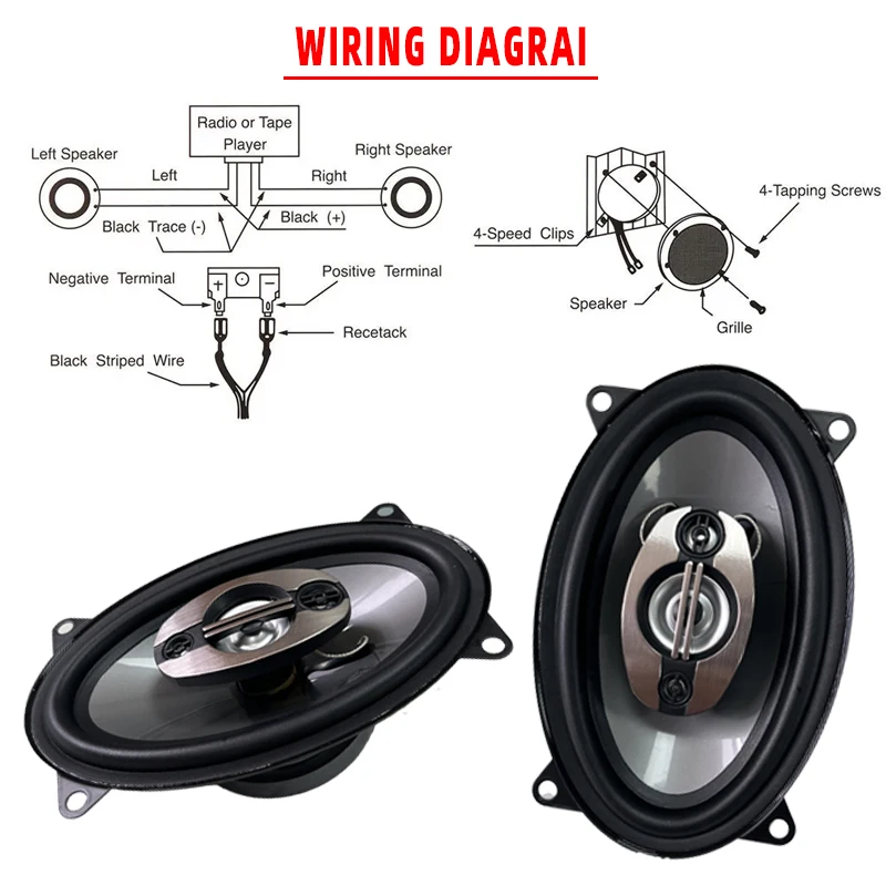 Altavoces coaxiales para coche 4x6 pulgadas, 4 vías y 450 W - imagen 3