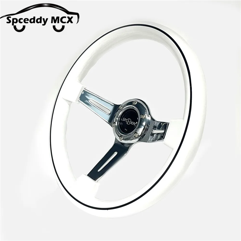 Volante racing Speedway MCX blanco madera 350mm – tuning derivado - imagen 5