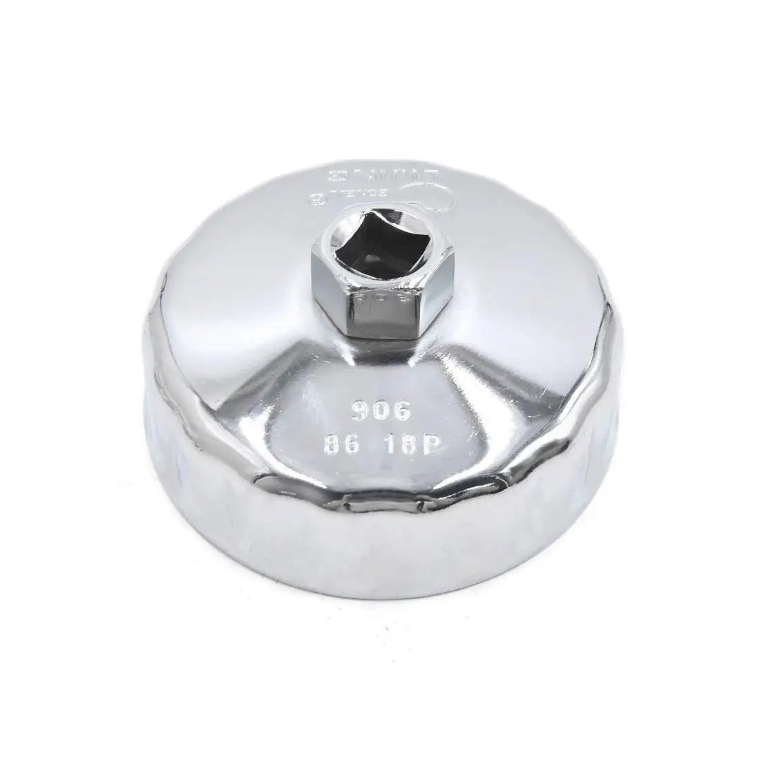 Llave tipo copa plateada para tapa de filtro de aceite de 86 mm
